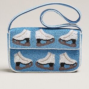 Anthropologie Fiona Beaded Bag: Winter Icon Edition (Ice Skates) NWT